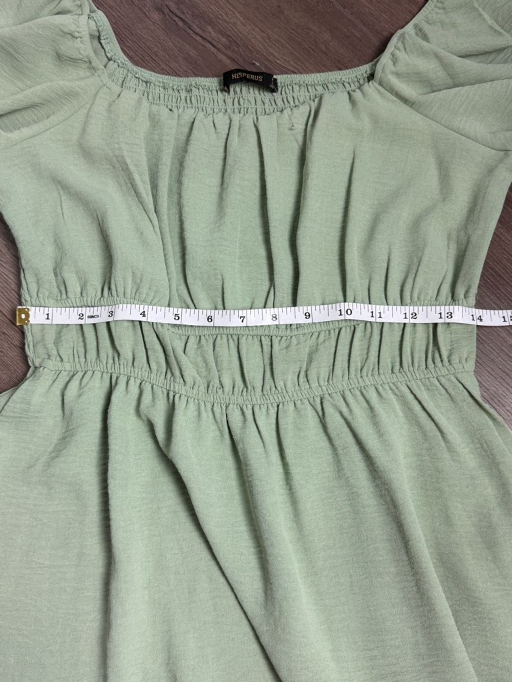 NWOT 🌿 Smocked Waist Puff Sleeve Dress in Light Sage - Medium - Picture 5 of 6
